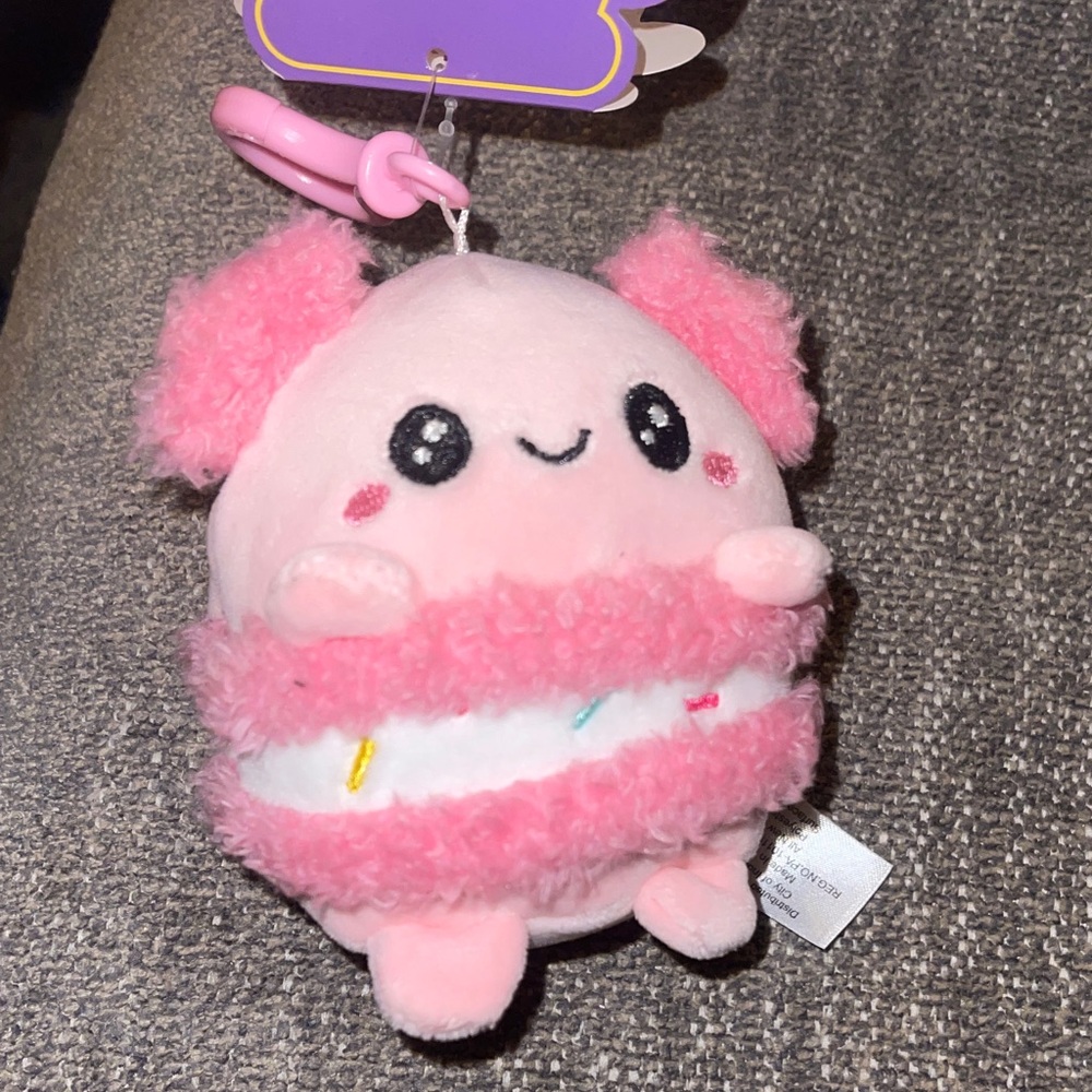 Adorable Pink Cuddle Crew Plush Keychain